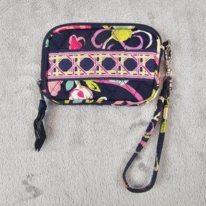Vera Bradley Ribbons Wristlet Multicolor Floral Print Zip Around Closure Retired
